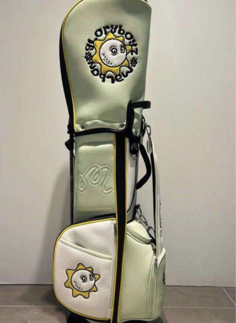 k.fsoon☆様 malbon キャディバッグ MALBON GOLF Caddy Bag White artificial leather 2 Covers Type
