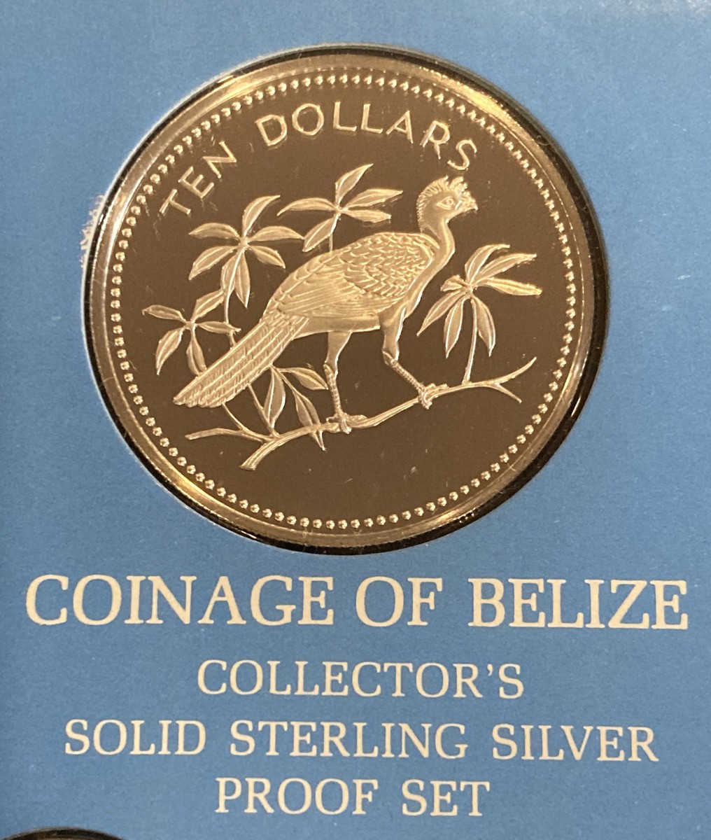 1975 BELIZE Sterling Silver Proof Set of 8 COINS in Original Box