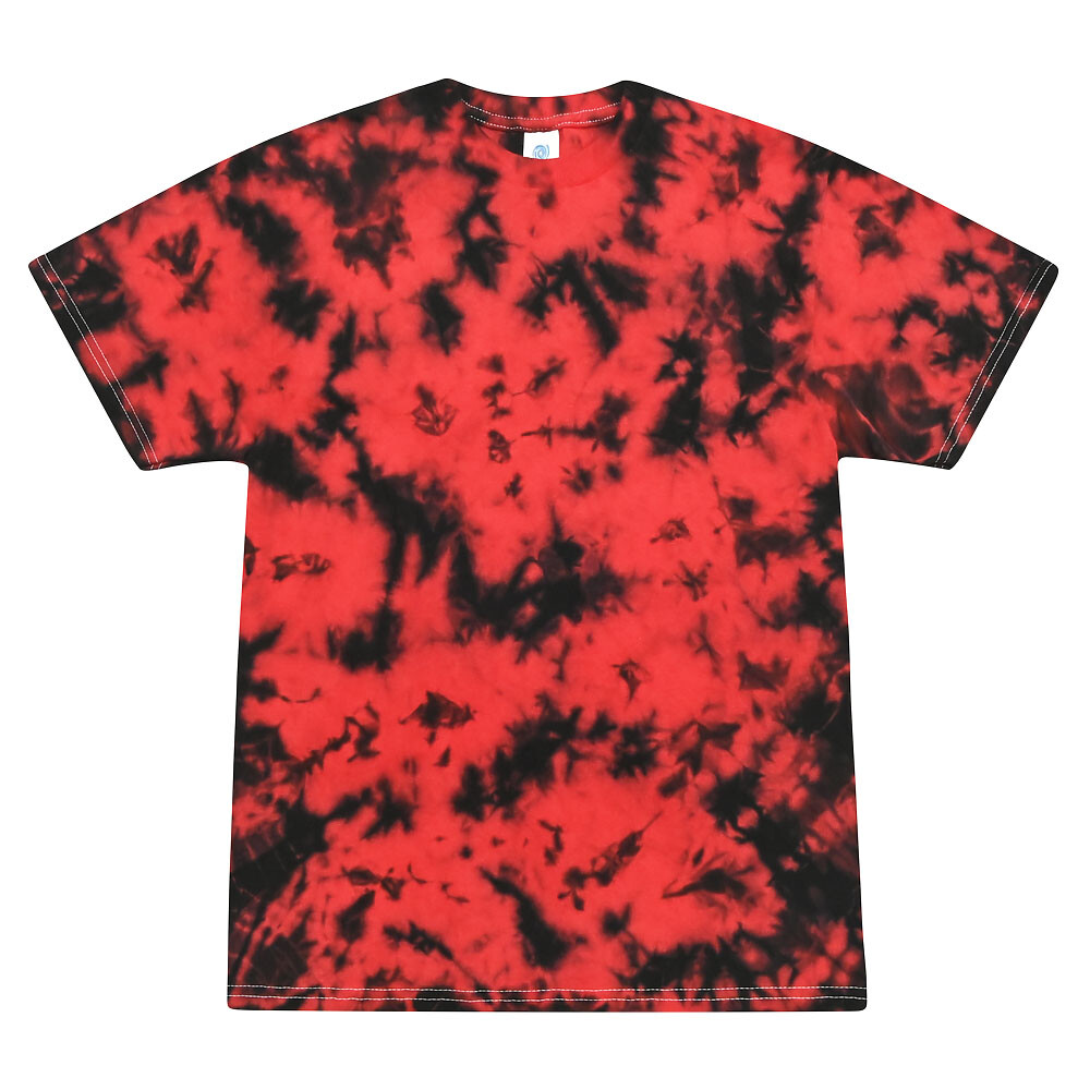 Tie Dye Crystal Red & Black  T-Shirts S M L XL 2XL 3XL Cotton Colortone