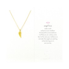 Angel Love Open Wing Gold Color Pendant Necklace .