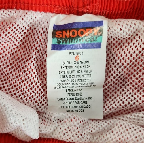 Snoopy Swimwear Vintage Boys Peanuts Swim Shorts Sz 6 NWT Baseball All Stars! - Picture 4 of 12