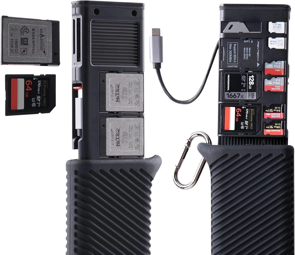 Portable Aluminum CFexpress Card Reader & Holder - Fast 10Gbps Transfer, Black - Image 3 of 4