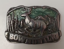Vtg 1983 Bergamot Bow Hunting Belt Buckle Deer Buck Hunting Antlers Elk F146