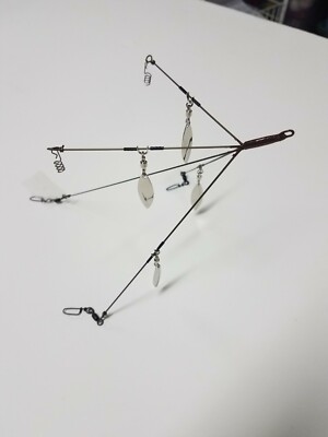 KC School'em 5P-LG-7DL 5 Offset Arm 4 Blade Nickel Wire Bass Rig