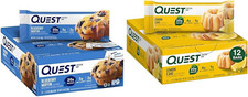 Blueberry Muffin 12 Count and Lemon Cake 12 Count Protein Bars Bundle, High