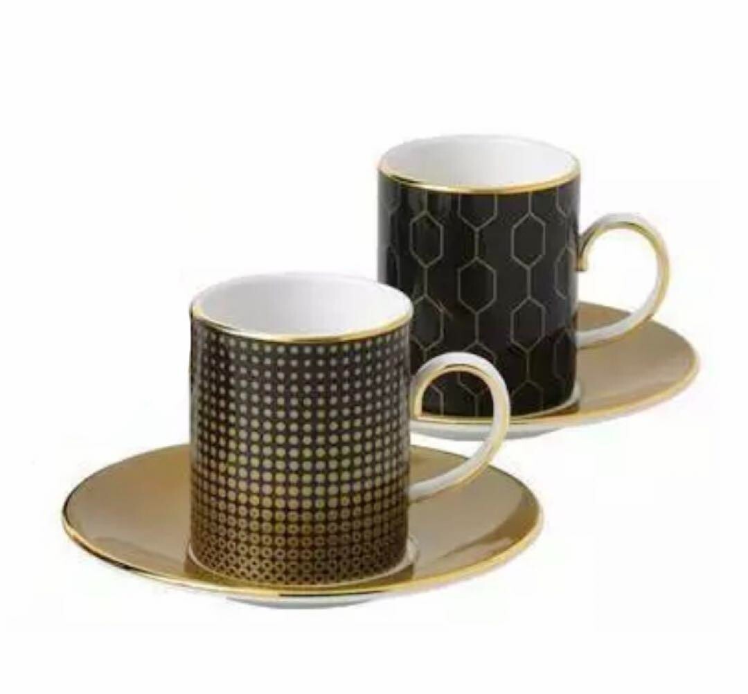 Wedgwood Arris Espresso Cup Saucer 2 Type Set | eBay