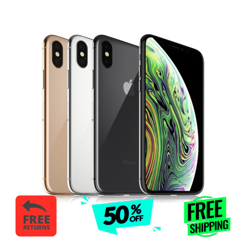 Apple iPhone XS 256GB 64GB - Silver | Gray Unlocked Verizon T-Mobile SmartPhone