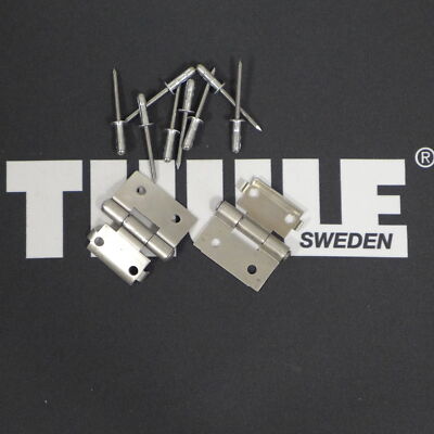 Thule 2x Aluminium Hinge + Rivets for Thule Jetbag Roof Box Apollo Touring etc