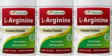 3 Pack Best Naturals L-Arginine 1 LB Powder