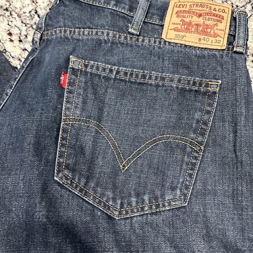Levi's 559 jeans men's 40 x 32 relaxed fit straight blue denim pants Wide Leg - Picture 2 of 10