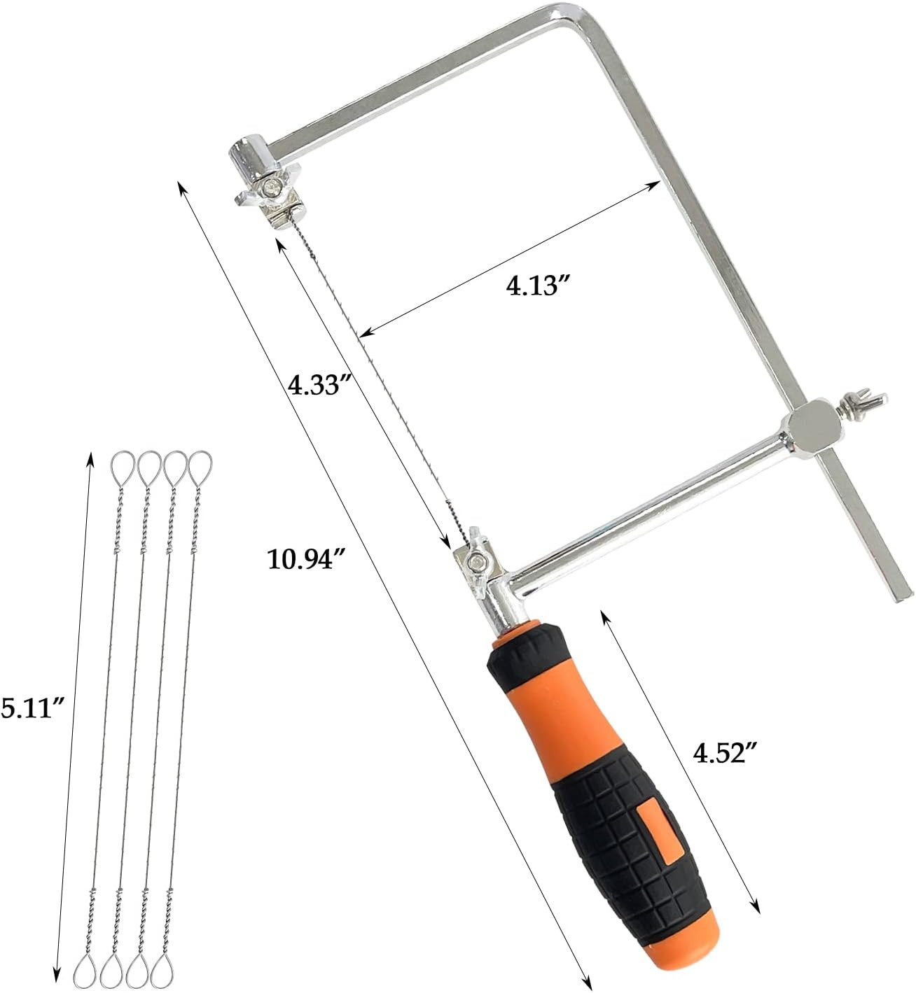 Sutekus Coping Saw Hand Saw Wire Jigsaws Fret Saw with Extra 5 Spiral Wire Blade