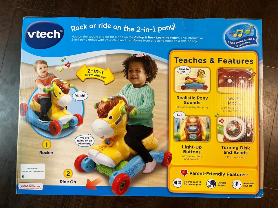 VTech, Poni de Aprendizaje al Galope y Roca, Juguete Interactivo para Paseo, Nuevo Sellado Foto 3 de 4