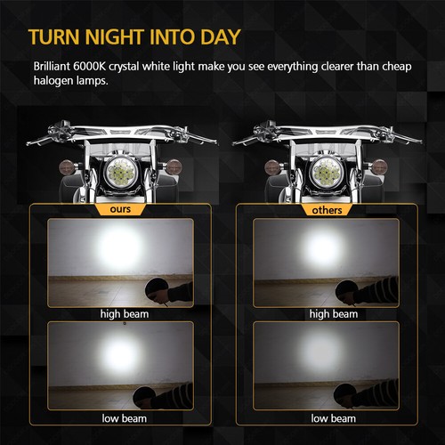 5.75" 5-3/4 LED Headlights Hi/ Lo Beam Sealed for Chevy Impala El Camino Estate - Picture 6 of 9