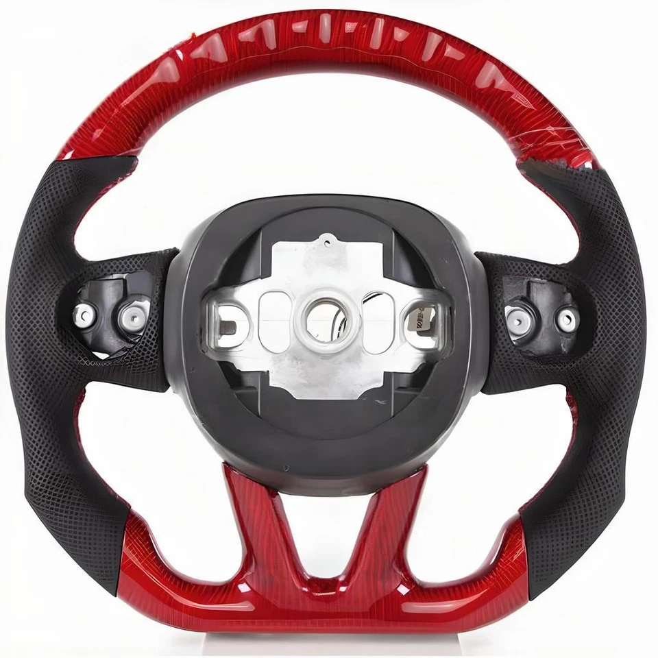 Volante LED de fibra de carbono para Dodge Charger Challenger SRT 2015+ sin calefacción Foto 2 de 4