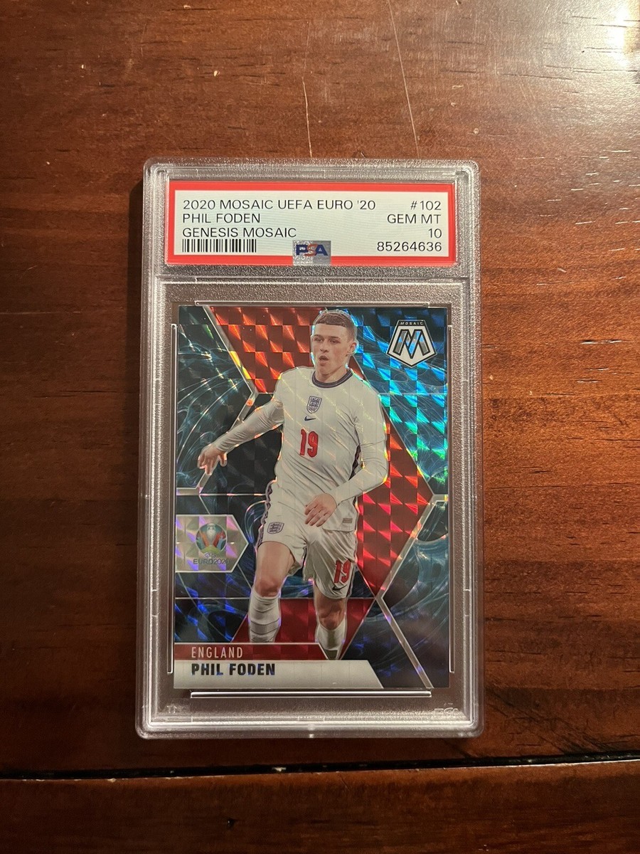 2020-21 Panini UEFA Euro Mosaic Soccer Phil Foden Genesis SSP PSA 