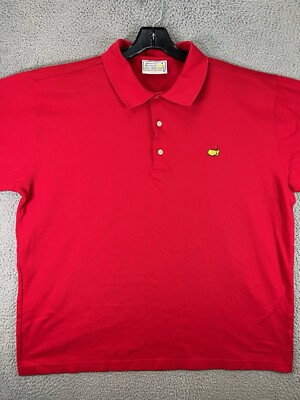 Masters Collection Polo Shirt Extra Large XL Red Augusta Golf Pima 60s Two-Ply