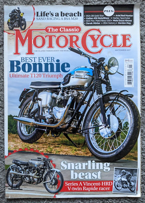 2017 SEPTEMBER CLASSIC MOTOR CYCLE MAGAZINE TRIUMPH BONNEVILLE T120 VINCENT BSA