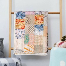 Indian Quilt Kantha Throw Reversible Bedding Hippie Quilt Kantha Bed Cover