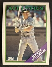 1988 Topps Mickey Tettleton Baseball Card #143 Athletics Catcher Mid-Grade EXMT
