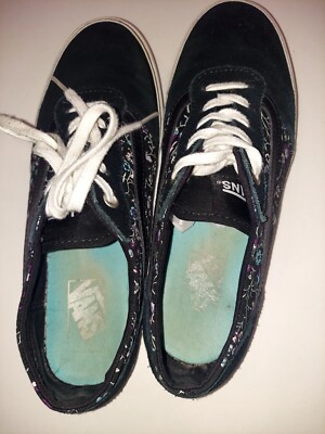 Vans Skate Shoes Womens 10.5 Old Skool Off The Wall Black Suede Garden Floral Vans Old Skool Garden Floral Classic Low Black Flowers Women  main image 3