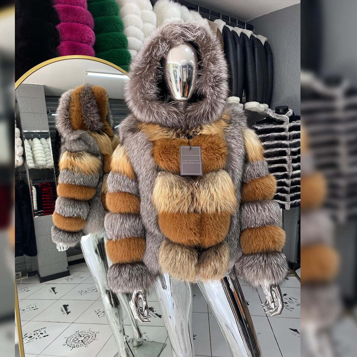 Fox fur bomber cheap