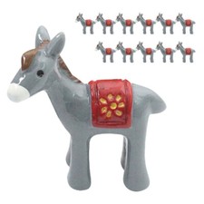  12 Pcs Garden Landscape Donkey Decoration Mini Resin Animal Ornament