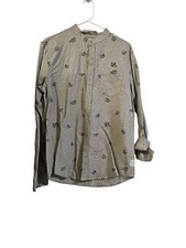 SCOTCH  SODA Cotton/Linen Button Up Shirt Palm Long SL Mens M