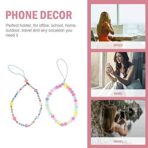 2 Pcs Buntes Liebeskette Handykette Perle Armband Mit Perlen-Handyanhängern - 第 2/12 張圖片