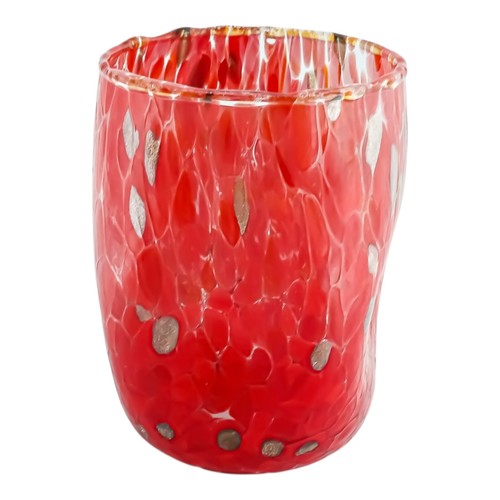 Set of Six 6 Murano Glass Drinking Art Tumblers Pink Green Blue Red Bronze - Picture 12 of 21