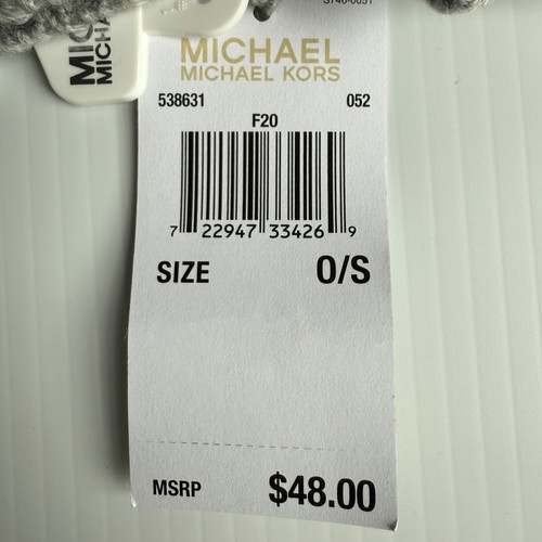NWT Michael Kors Women’s Knit Solid Gray Pop Top Gloves One Size - Picture 5 of 5