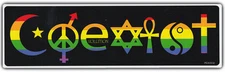 LGBT Bumper Sticker COEXIST Rainbow Style Support Gay Pride Ally Friendly Decal