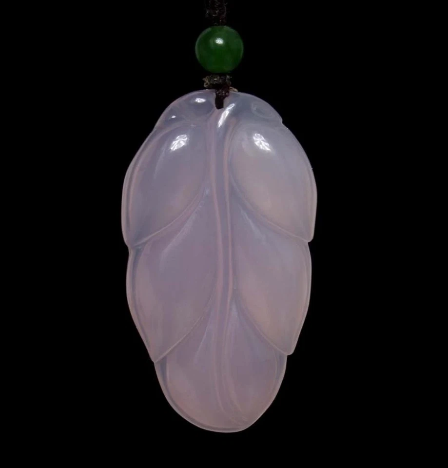 Colgante de ágata rosa natural china 16G con hoja A553 Foto 2 de 4