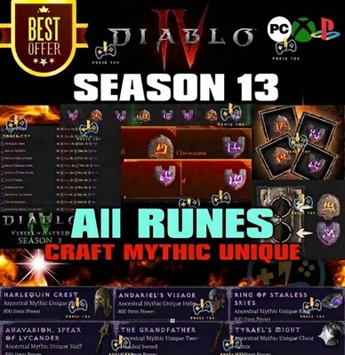  DIABLO 4 SEASON 13 Season of Reckoning Runes NAGU LITH TEC EOM 