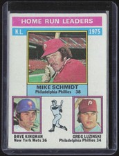 1976 Topps #193 1975 NL Home Run Leaders (Mike Schmidt/Kingman/Luzinski)
