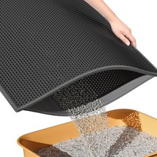 Cat Litter Mat Honeycomb Double Layer Design 24 x 15 Black