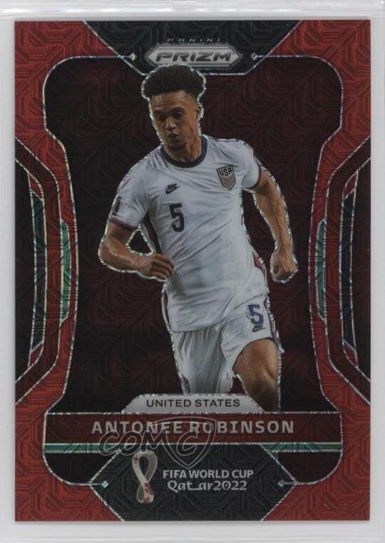 2022 Panini Prizm World Cup Qatar Red Mojo Prizm /99 Antonee Robinson #199