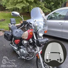 For Yamaha Virago XV 250 525 535 750 1100 18"x16" Windshield 7/8" 1" Handlebar