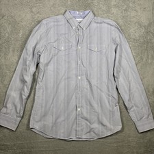 Calvin Klein Dress Shirt Plaid Button Up Slim Fit Long Sleeve Size Medium