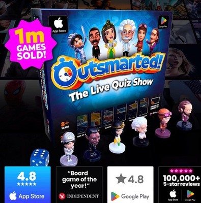 QPlay Outsmarted! Live Quiz Show Interactive App Board Game 8+ 2-24