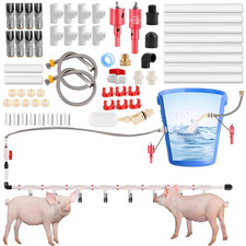 8PCS Pig Water Nipples Kit, Automatic Pig Nipple Drinkers Kit Pig Waterer Set f