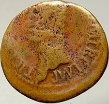 Emperor Claudius I Large Ancient Roman Coin 41AD-50AD Minerva AE27 As Dupondius