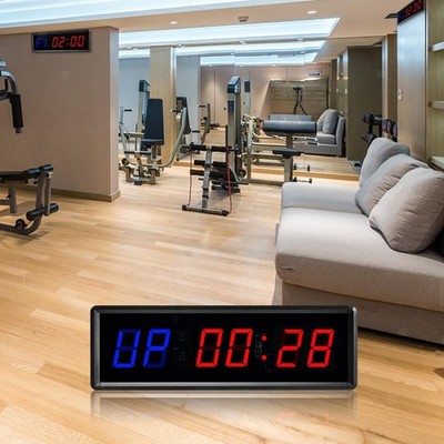 Gym Stoppuhr Wanduhr 1,5 zoll LED Intervall Timer Fitness Workout Uhr