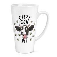 VerrüCkte Kuh Mann Stars 483Ml Groß Latte Becher Tasse - Lustig Tiere Scherz