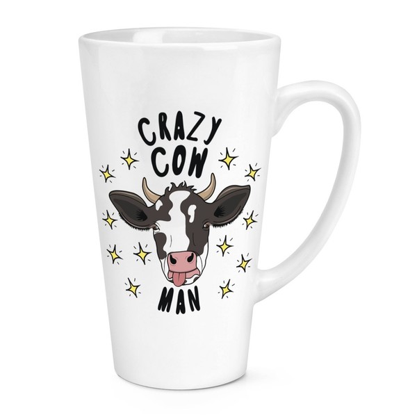 VerrüCkte Kuh Mann Stars 483Ml Groß Latte Becher Tasse - Lustig Tiere Scherz-image