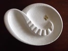 VINTAGE ROYAL HAEGER Mid-Century Ashtray 10.5" White Pebble Matte Glaze #153