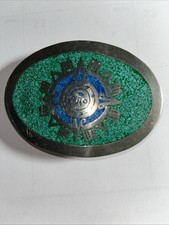 Vintage, MEXICO Handmade , Belt Buckle Turquoise chip Inlay. 57.4 Grams