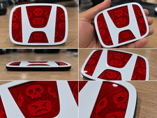 Emblema Honda H Personalizado Rojo Blanco Acrlico Premium Custom Badge