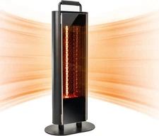 EAST OAK 1200W Patio Heater with Double-Sided Design Silent Heating - BLACK