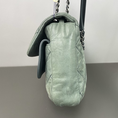 Chanel 19 Bag Green Silver Tone Quilted Aged Calfskin Leather Shoulder Handbag - Picture 3 of 24