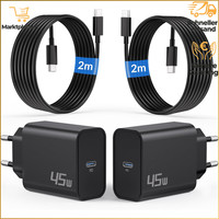 LadegeräT 45W Usb C SchnellladegeräT Super Fast Charger 2M Typ C Kabel 2-Pack